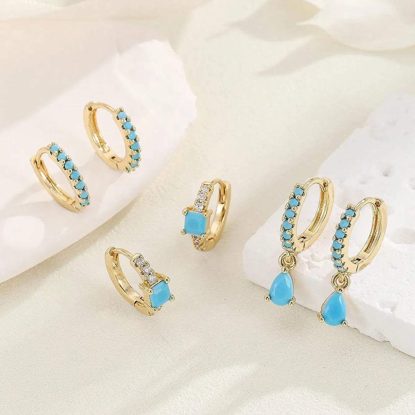Créoles Élégance Turquoise